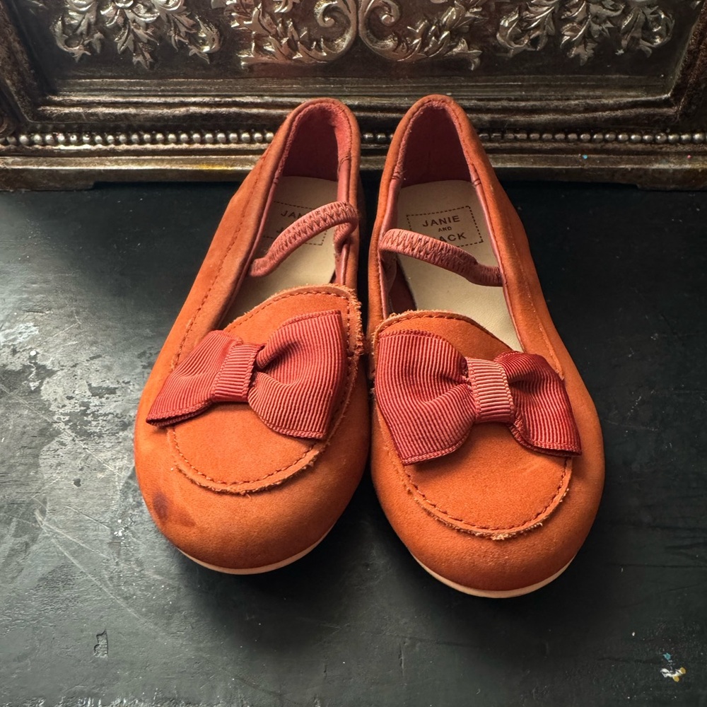Janie and Jack Terracotta Bow Loafers